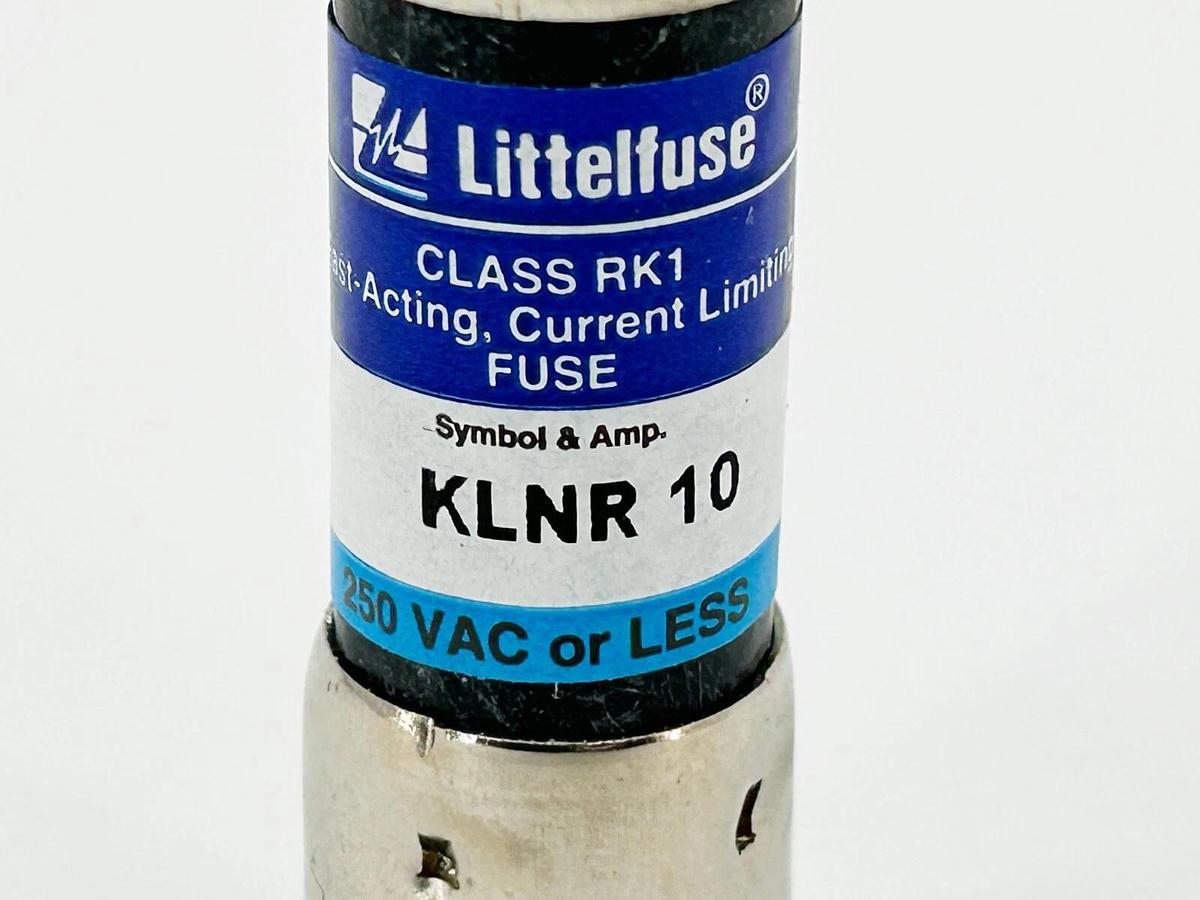 New Lot of 2 Littelfuse KLNR-10 Fast Acting Current Limiting Fuse 10A 250V RK1