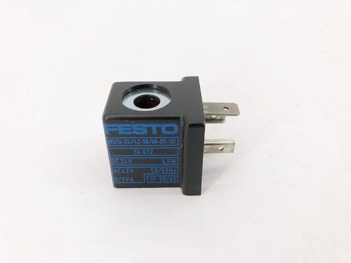 Lot of 2 New Festo MSFG-24/42-50/60-DS-OD Solenoid Coils 24VDC 34412 - No Box