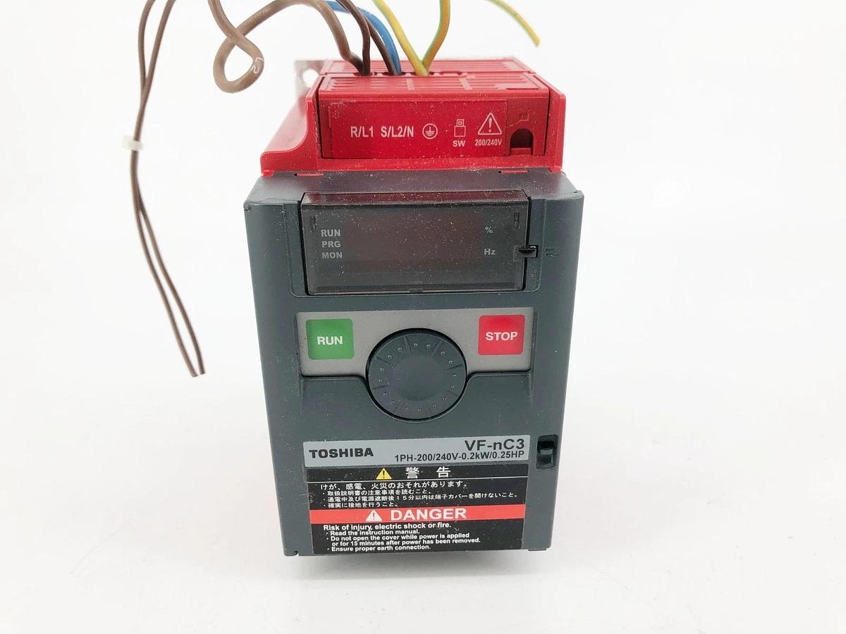 Used Toshiba VFNC3S-2002PL Transistor Inverter 1PH 200/240VAC 0.2kW/0.25HP