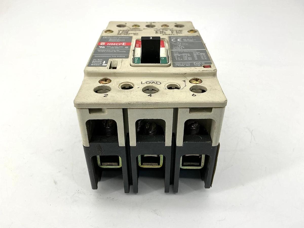 Used Cutler-Hammer HMCPE003A0C Ser C Motor Circuit Protector HMCP-E 3-Pole 3A 480VAC