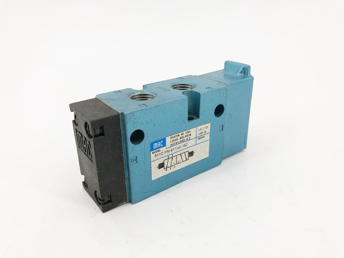 Used MAC Valves 811C-PM-611AA-152 Solenoid Valve 150 PSI - No Coil