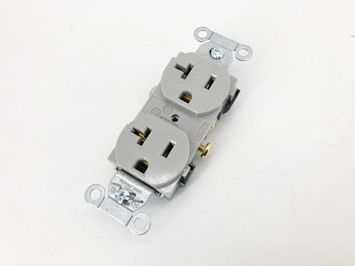Box of 5 New Hubbell CR20GRY Duplex Receptacles 20A 125V Gray
