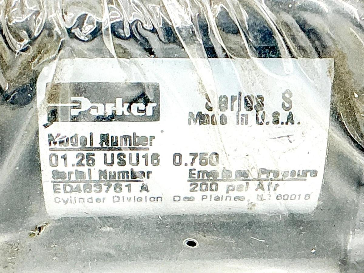 New Parker 01.25USU16-0.750 Pneumatic Cylinder 200PSI 1.25" Bore .750" Stroke