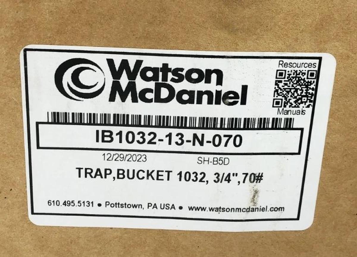 New Watson McDaniel IB1032-13-N-070 Inverted Bucket Stream Trap 1032 3/4" 70#