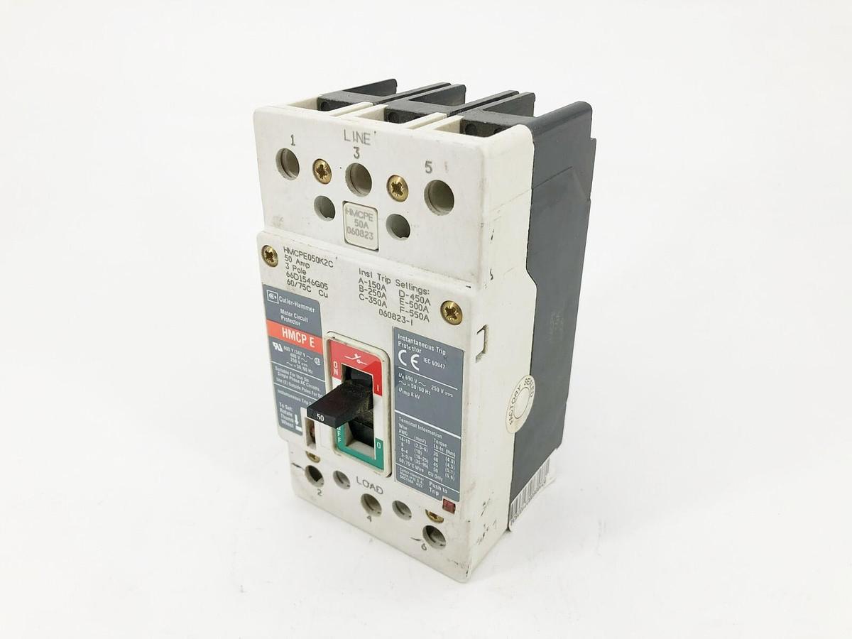Used Cutler Hammer HMCPE050K2C Motor Circuit Protector Breaker 3P 50 480V