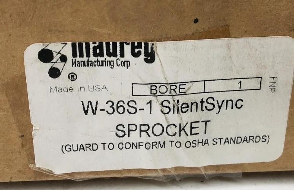 New Maurey W-36S-1 SilentSync Belt Sprocket 1" Bore