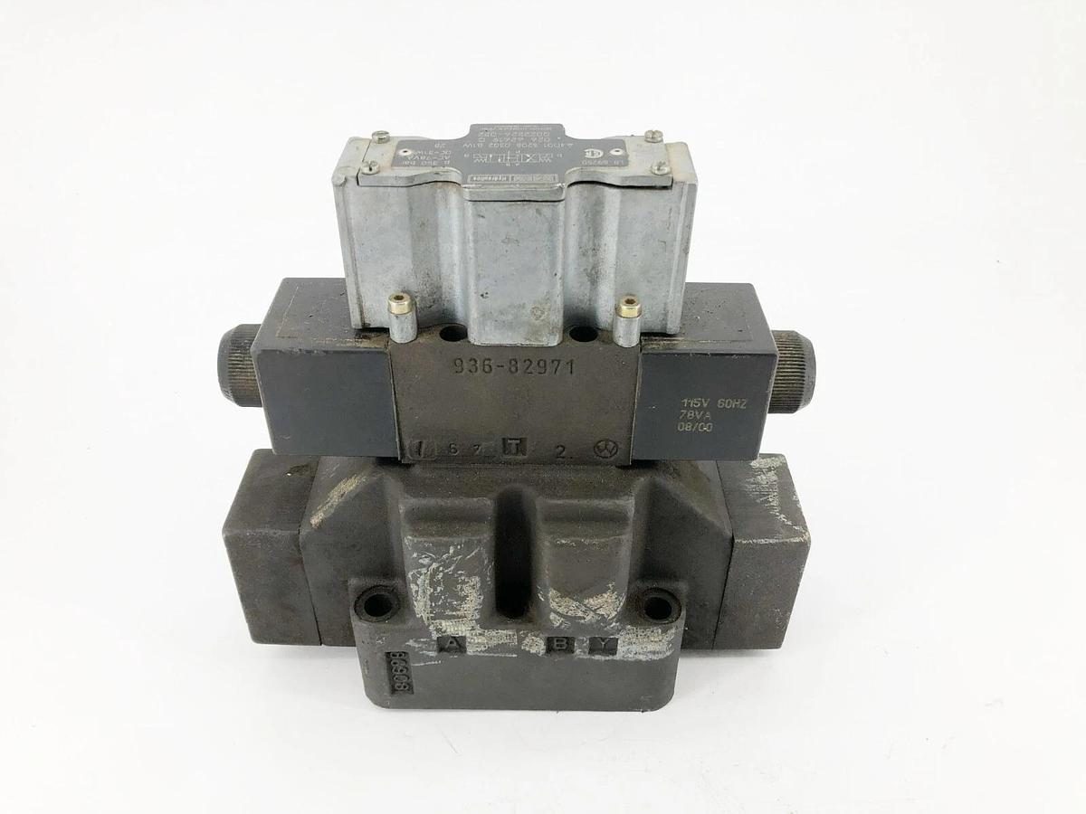Used Denison Hydraulics A4D03-3B03-0303-10A1W01-1028 Directional Valve 115V Coils