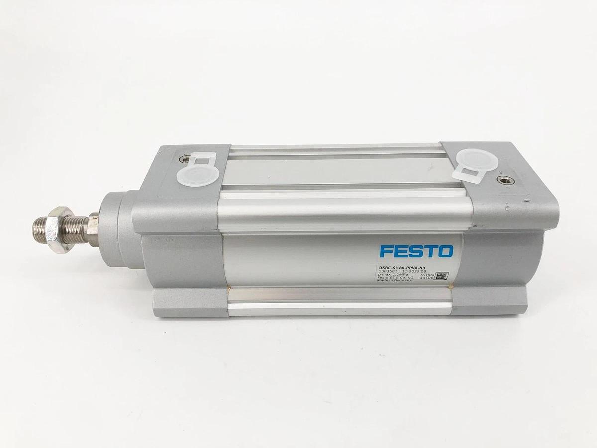 New Festo DSBC-63-80-PPVA-N3 Pneumatic Cylinder 1383581 12 bar - No Box