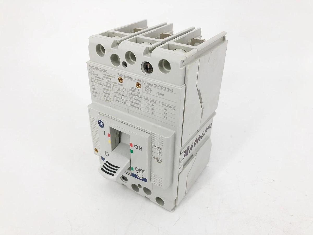 New Allen Bradley 140G-G6C3-C80 Circuit Breaker 80A 3P 480V - No Box