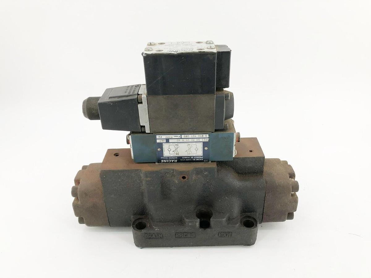Used Bosch Racine FD4-CTHS-106M-62 Hydraulic Solenoid Valve 110/115V 3000psi Max