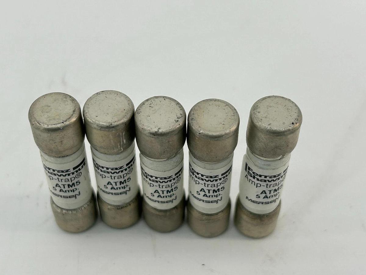 New Lot of 5 Ferraz Shawmut ATM5 Amp Trap Fuse 5A 600V