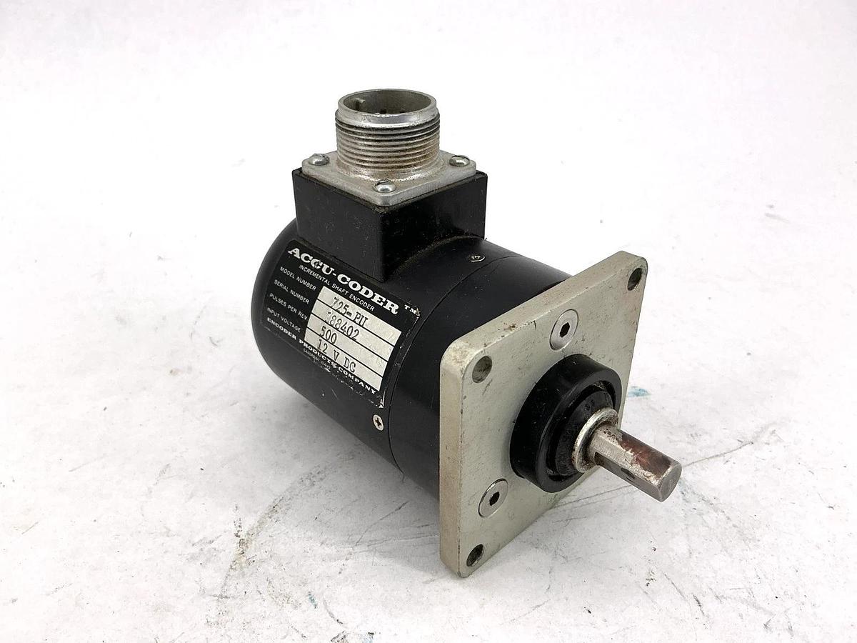 Used ACCU-CODER 725-PU Incremental Shaft Encoder 12VDC 500 Pulse Per Rev