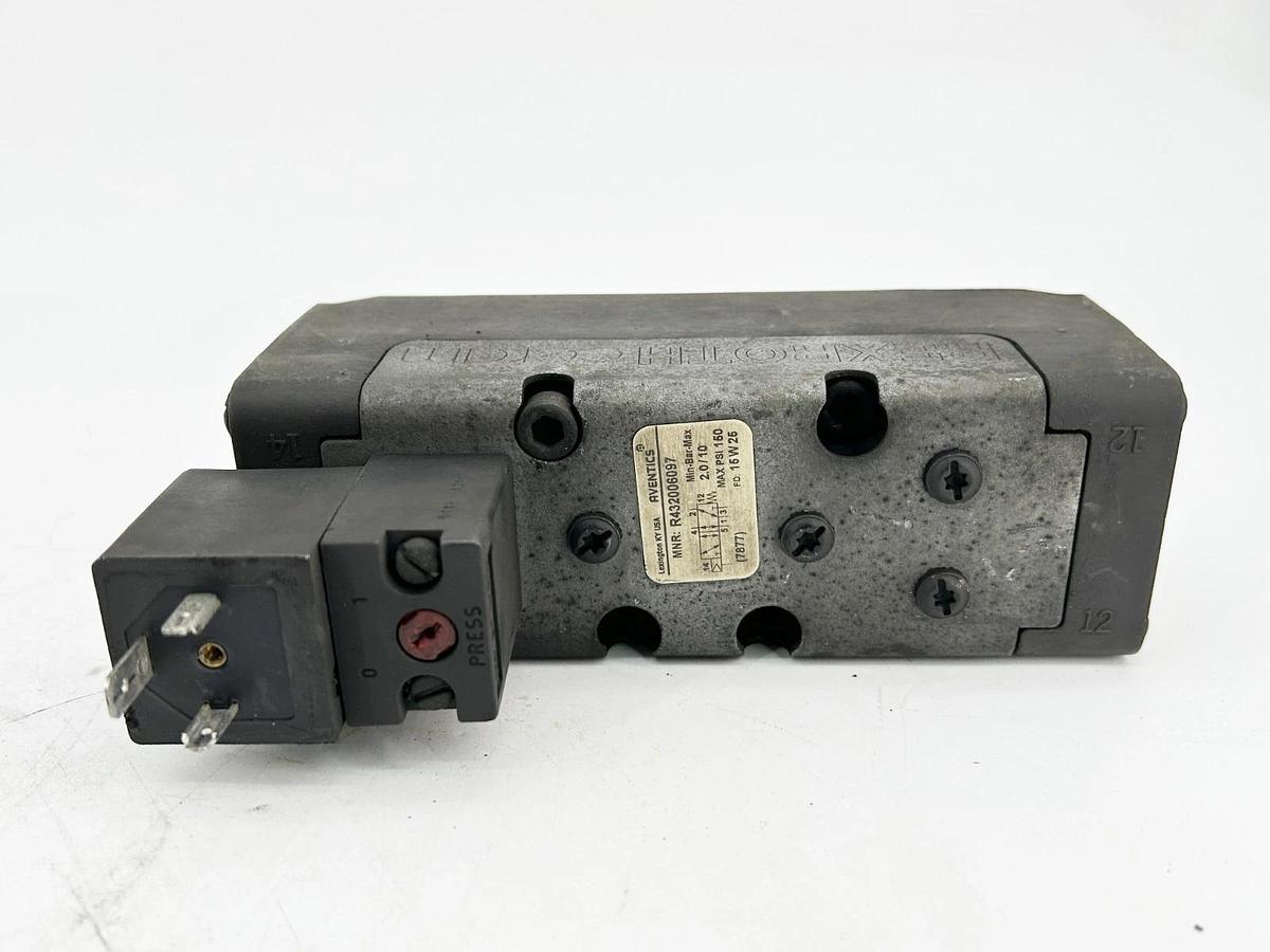 Used Rexroth R432006097 Solenoid Operated Control Valve 2 Position 145PSI 120V