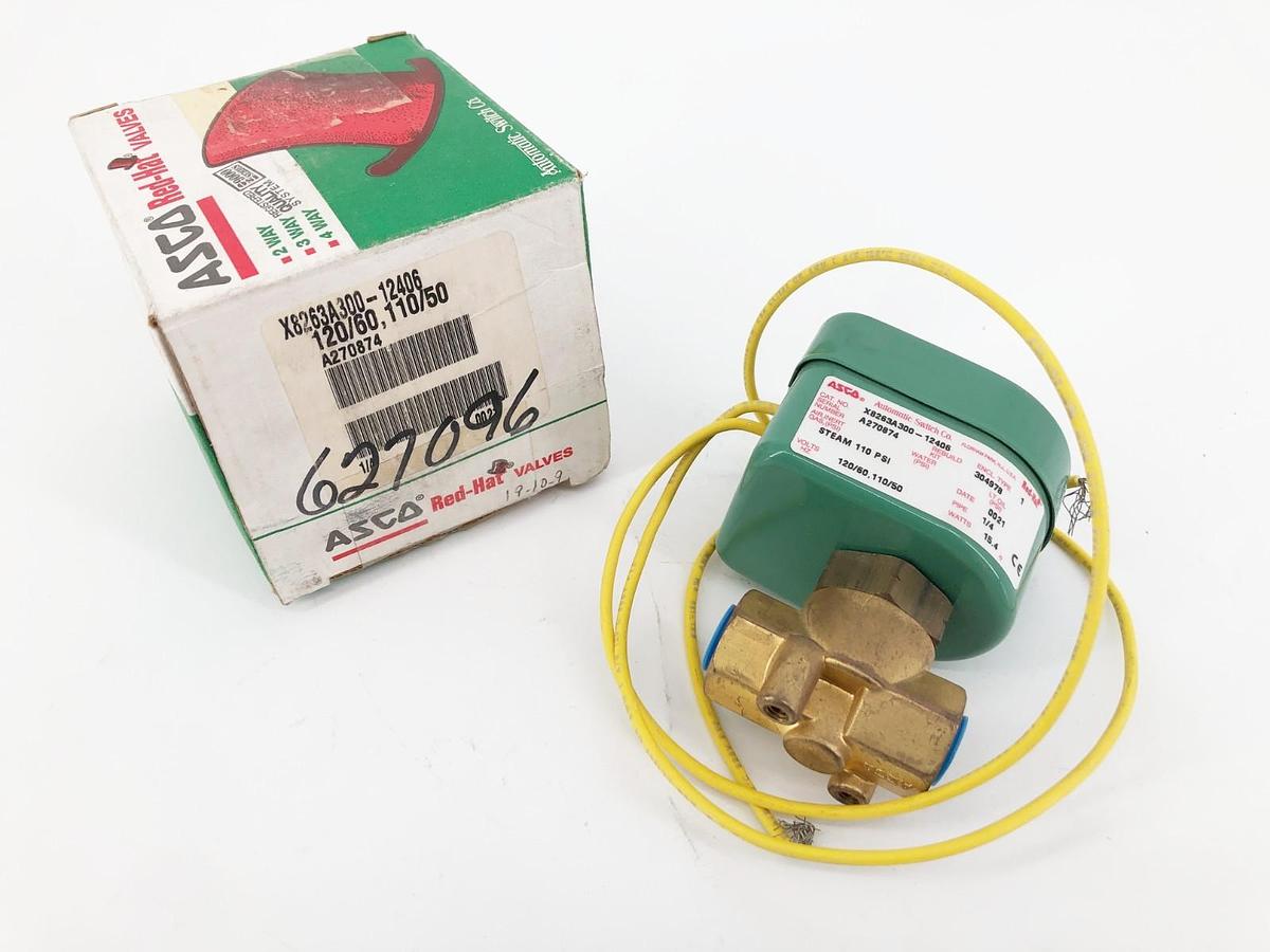 New Asco X8263A300-12406 Solenoid Valve 120/60 110/50 1/4" NPT