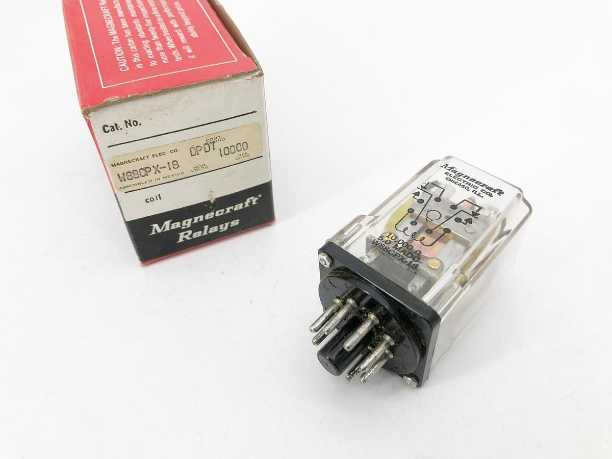 New Magnecraft W88CPX-18 Relay DPDT 50VDC 10k ohm