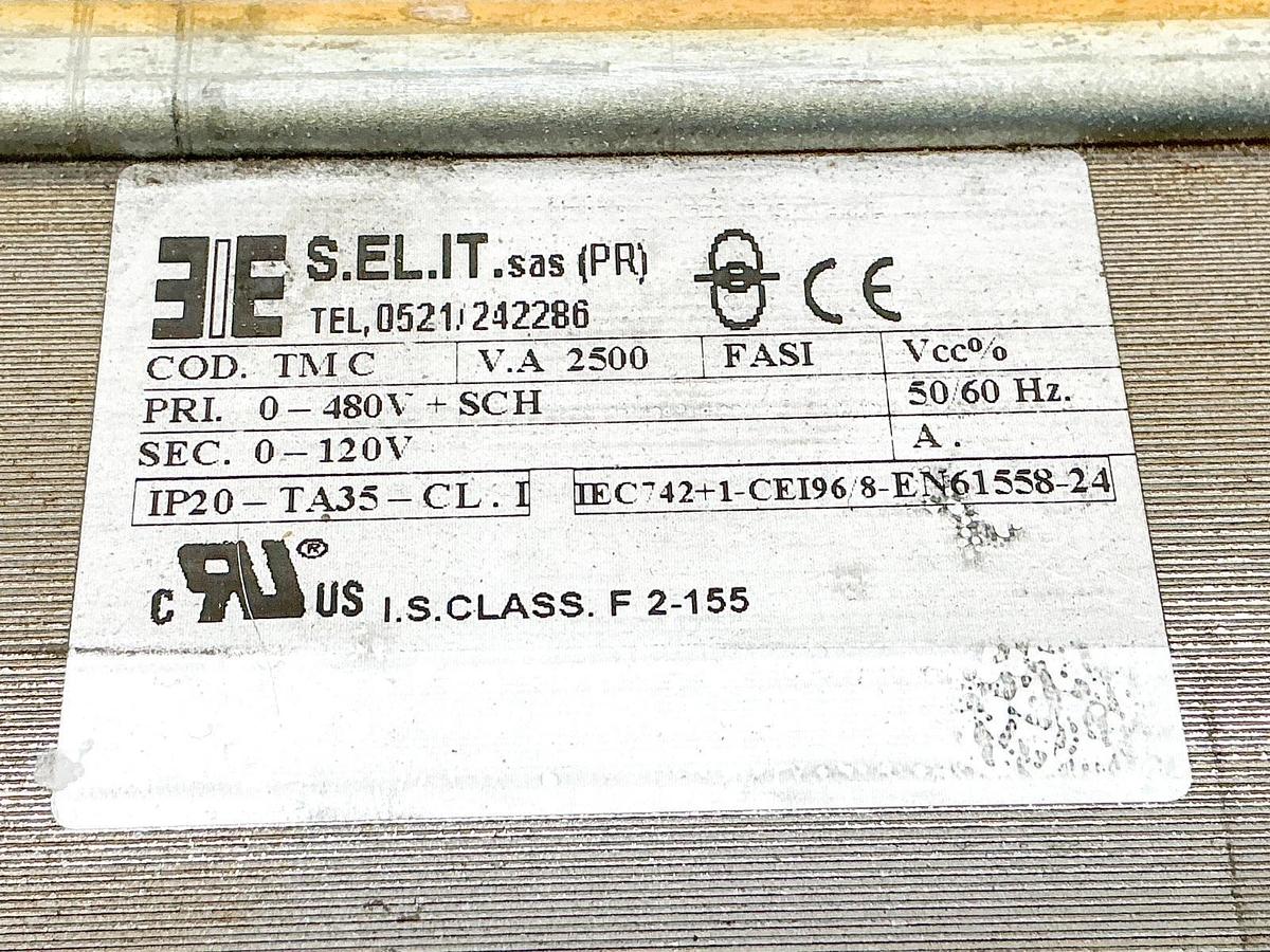 New Schweitzer S.EL.IT TMC Transformer 2500VA 480V PRI 12V Sec 1PH - No Box