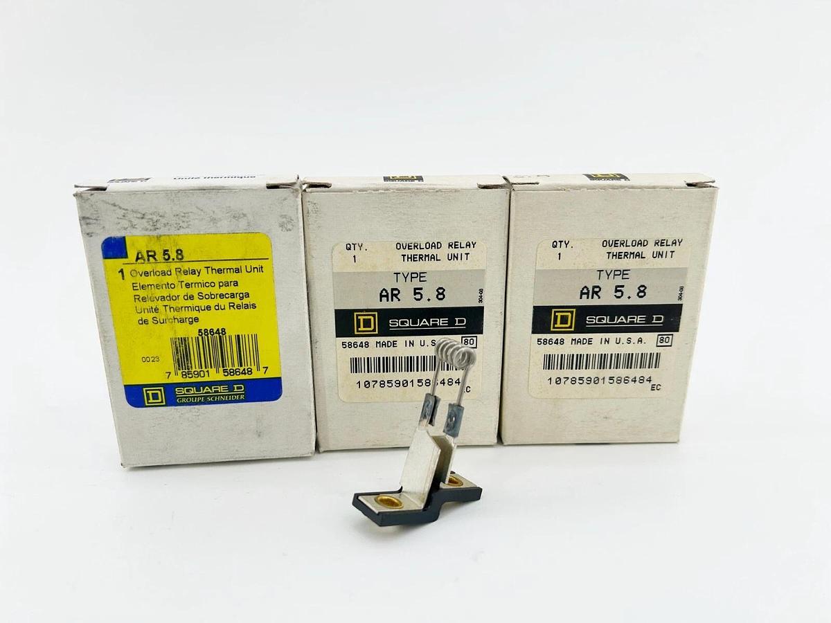 New Lot of 3 Square D AR5.8 Thermal Overload Relay