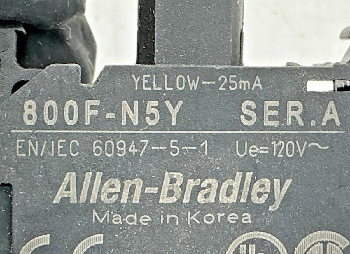 New Allen Bradley Ser A 800F-N5Y LED Module Yellow 120VAC 800FN5Y - No Box