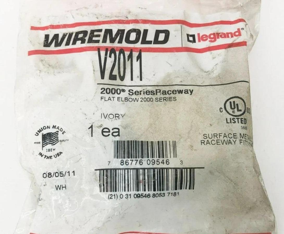 Lot of 2 New Legrand Wiremold V2011 Flat Elbow Fittings Ivory 2000 Series
