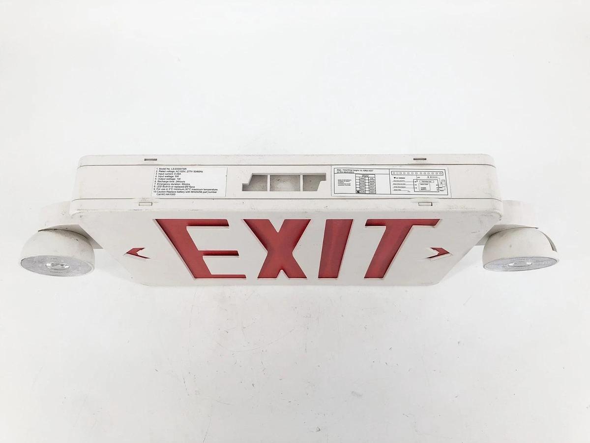 Used Lot of 3 Ledsion LS-ES007SR Combo LED Emergency Exit Signs Red 120V