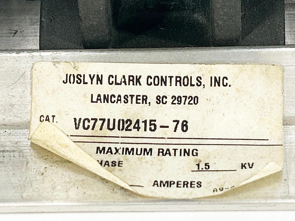 Used Joslyn Clark VC77U02415-76 Contactor VC Series 2P 110/120V 160A 50/60Hz