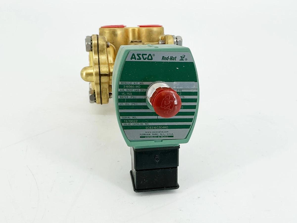 New Asco SC8316G304MO Solenoid Valve 150PSI 1/2" 1.4W 24VDC