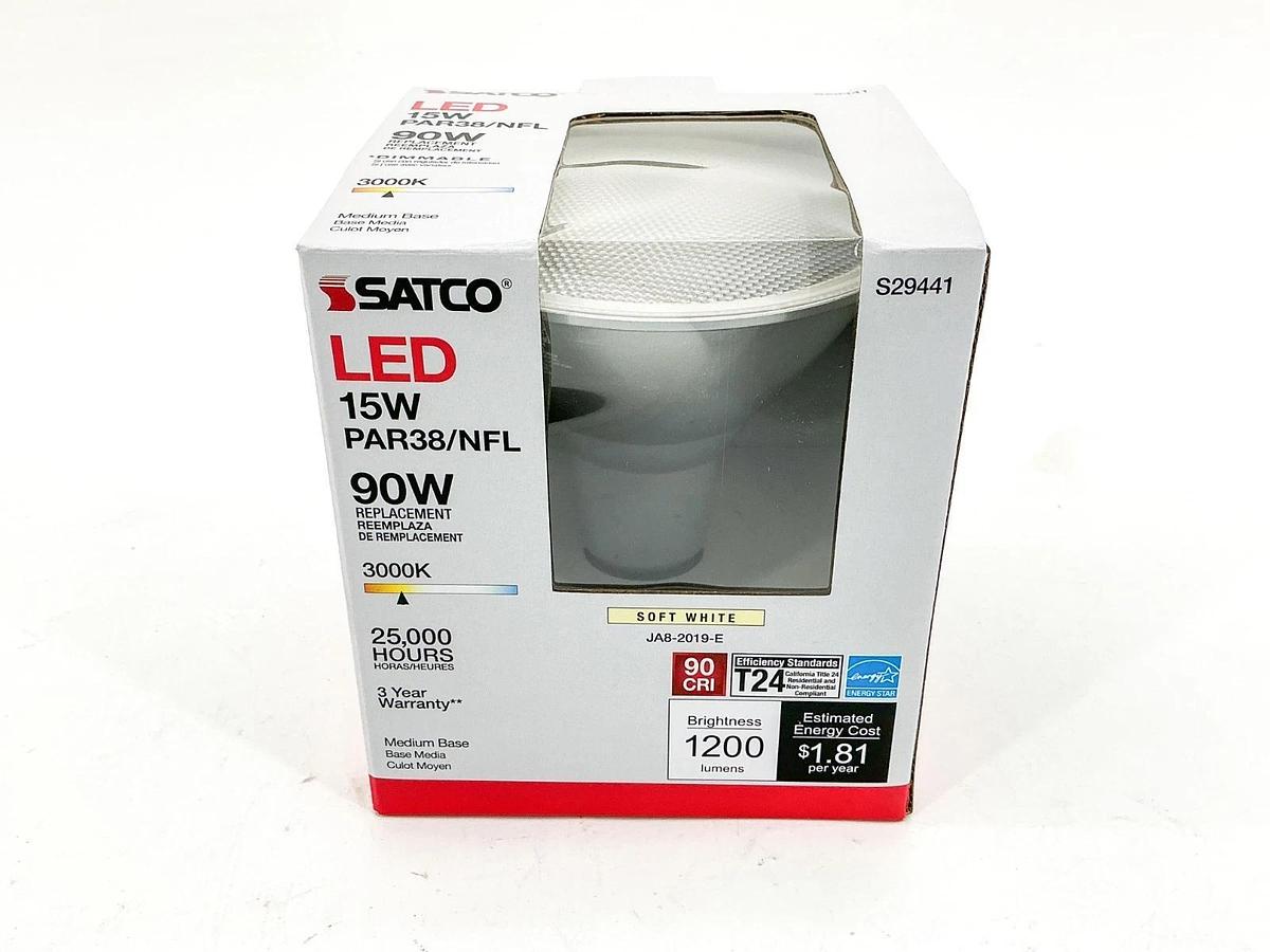 Lot of 2 New Satco S29441 LED Bulb Soft White 15W 120V 1200 Lumens 3000K