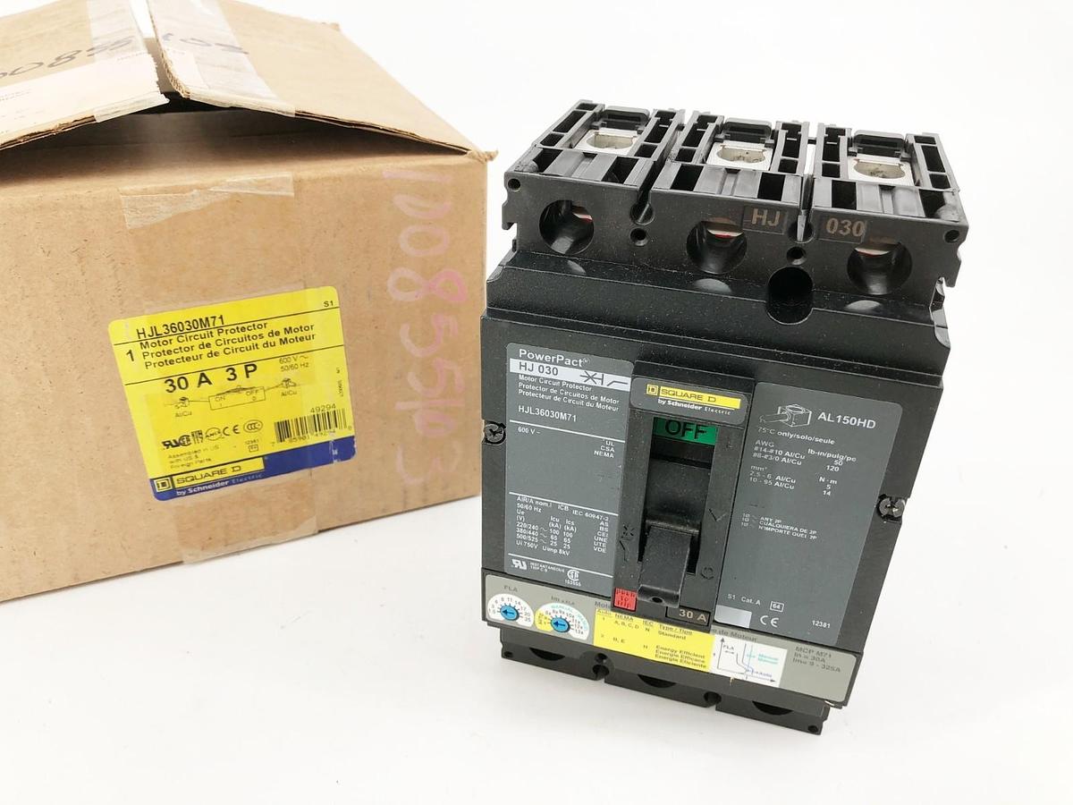 New Square D HJL36030M71 Motor Circuit Protector 30A 600V 3P