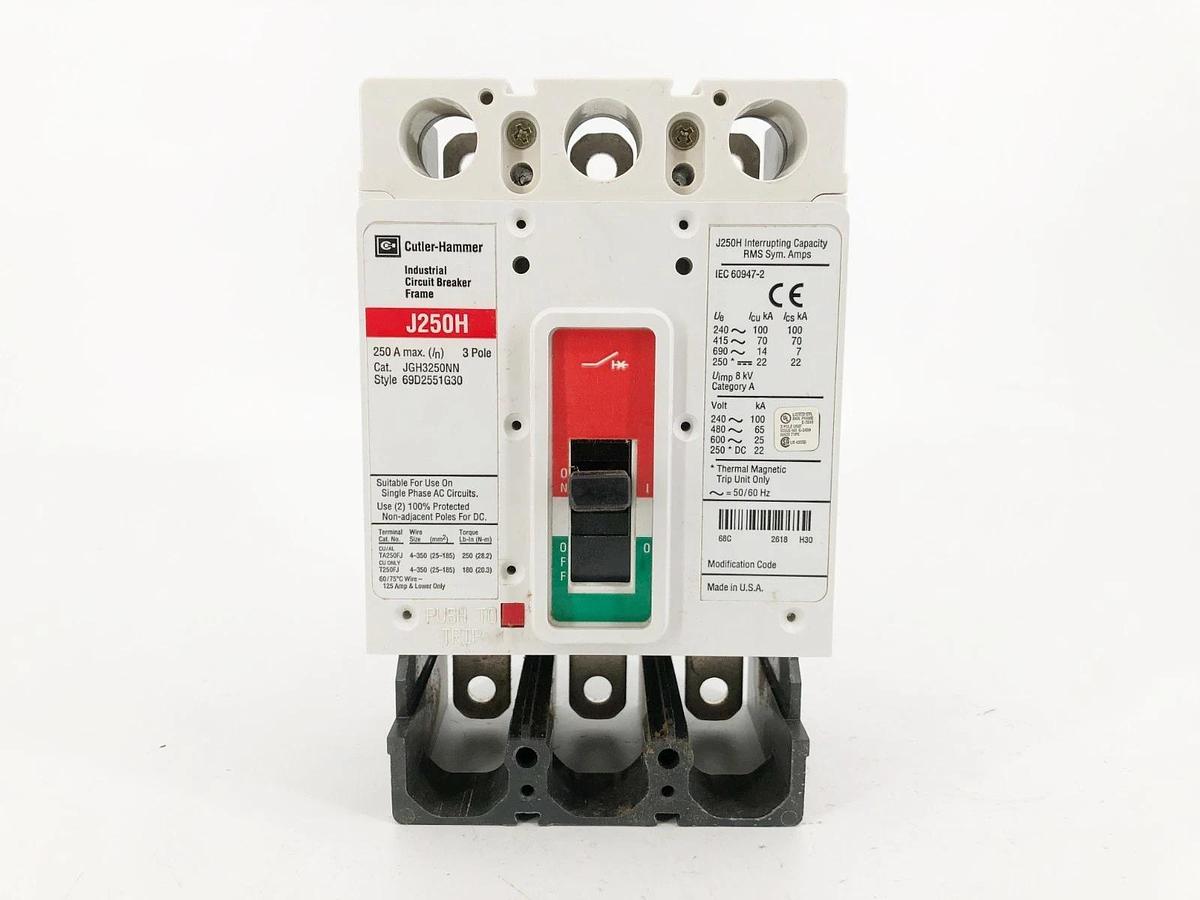 New Cutler Hammer JGH3250NN Circuit Breaker Frame 250A 690VAC 3 Pole
