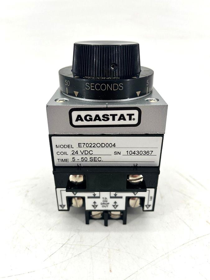 New Agastat E7022OD004 Time Delay Relay 5-50sec. 24VDC 2-1423171-4