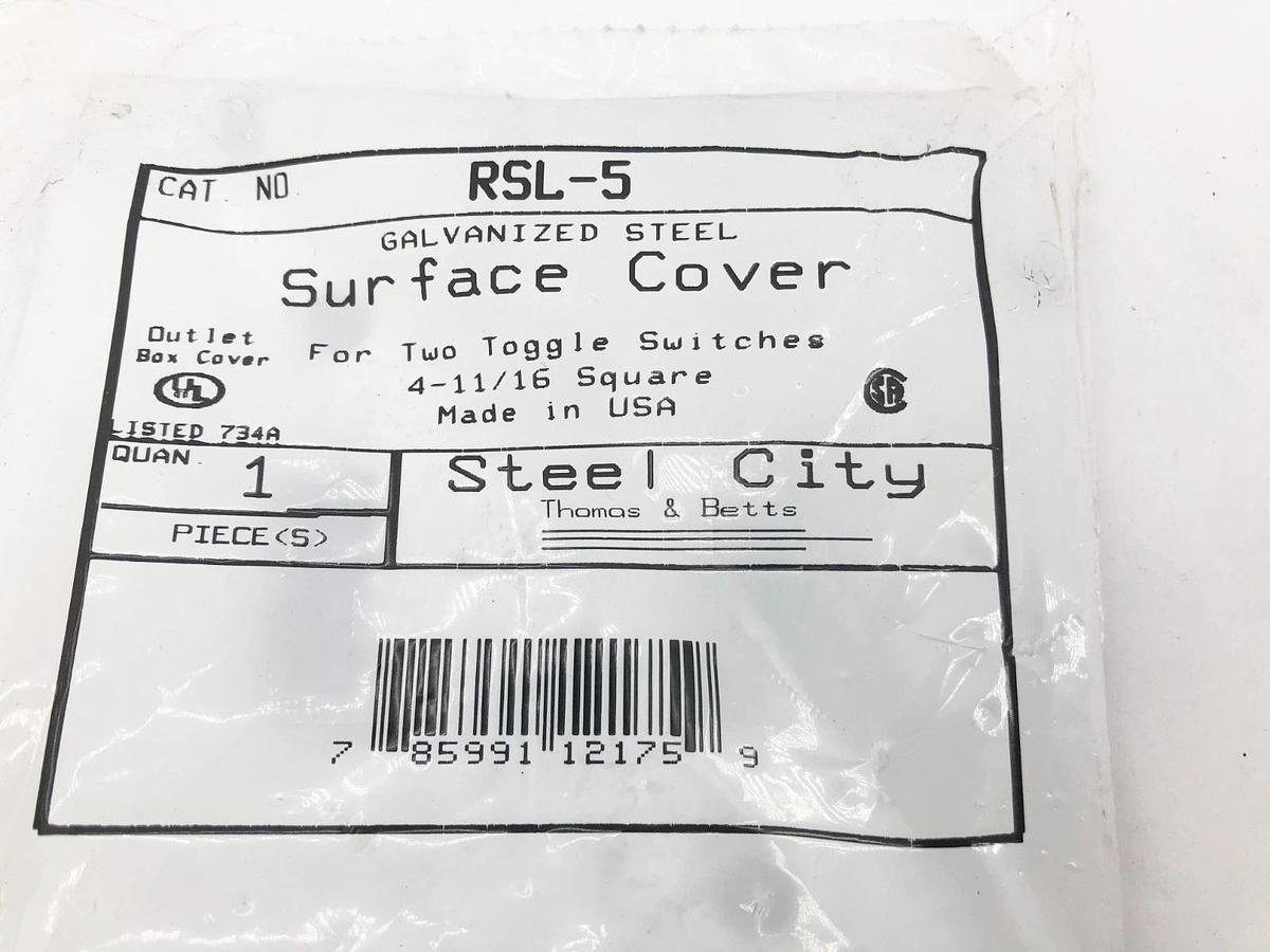 Lot of 4 New Steel City RSL-5 Square Surface Covers 2 Toggle 4-11/16"