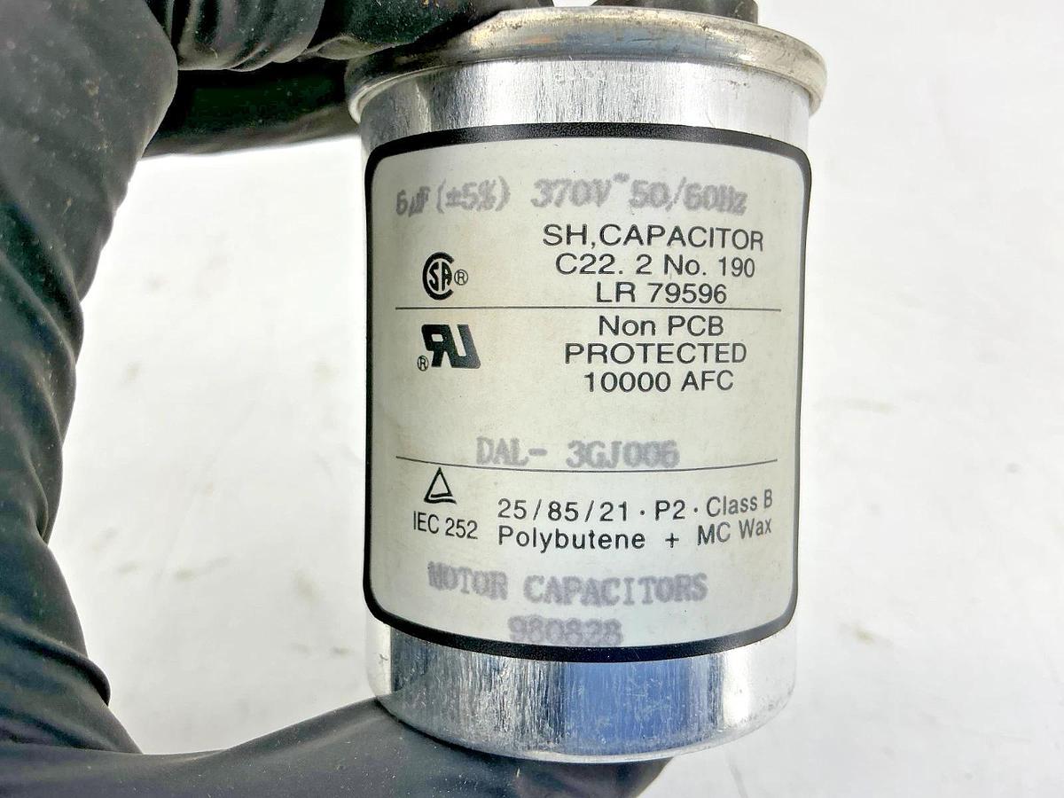 Used Lot of 3 SH Capacitor DAL-3GJ006 Motor Capacitor 6uF 370V 50/60HZ