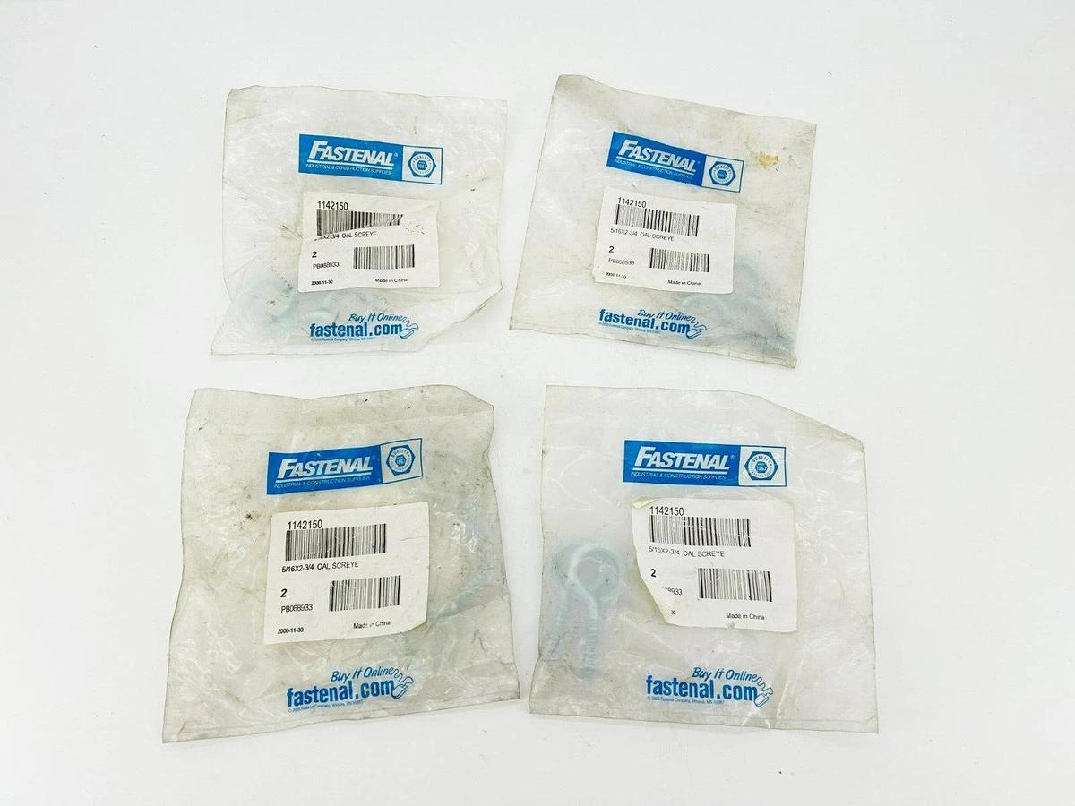 Lot of 8 New Fastenal 1142150 Screw Eye Bolts 5/16"x2-3/4" OAL