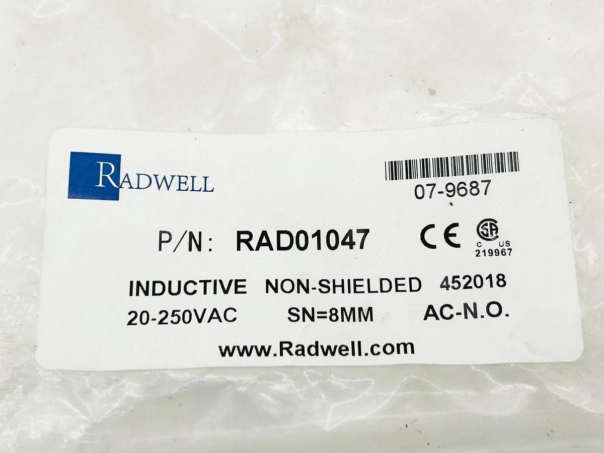 New Radwell RAD01047 Inductive Proximity Sensor 250Vac 18MM 8mm Range 400MA
