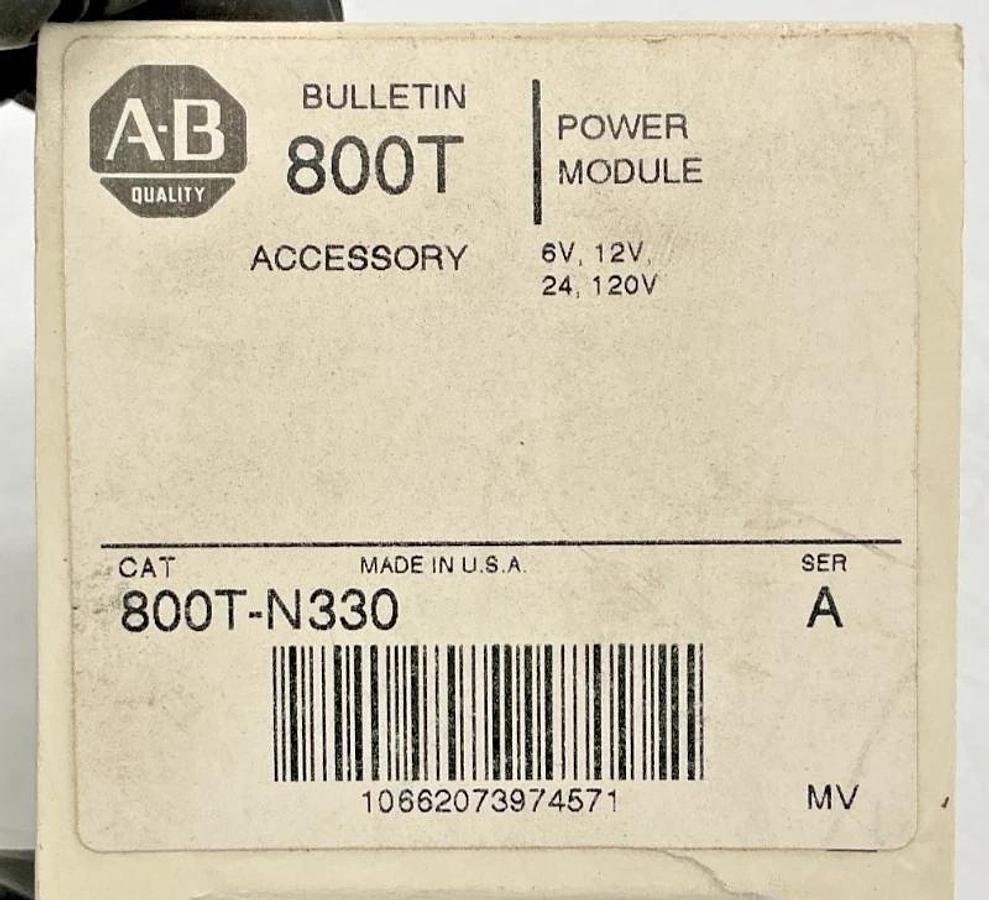 Lot of 2 New Allen Bradley 800T-N330 Series A Power Module 6V 12V 24 120V