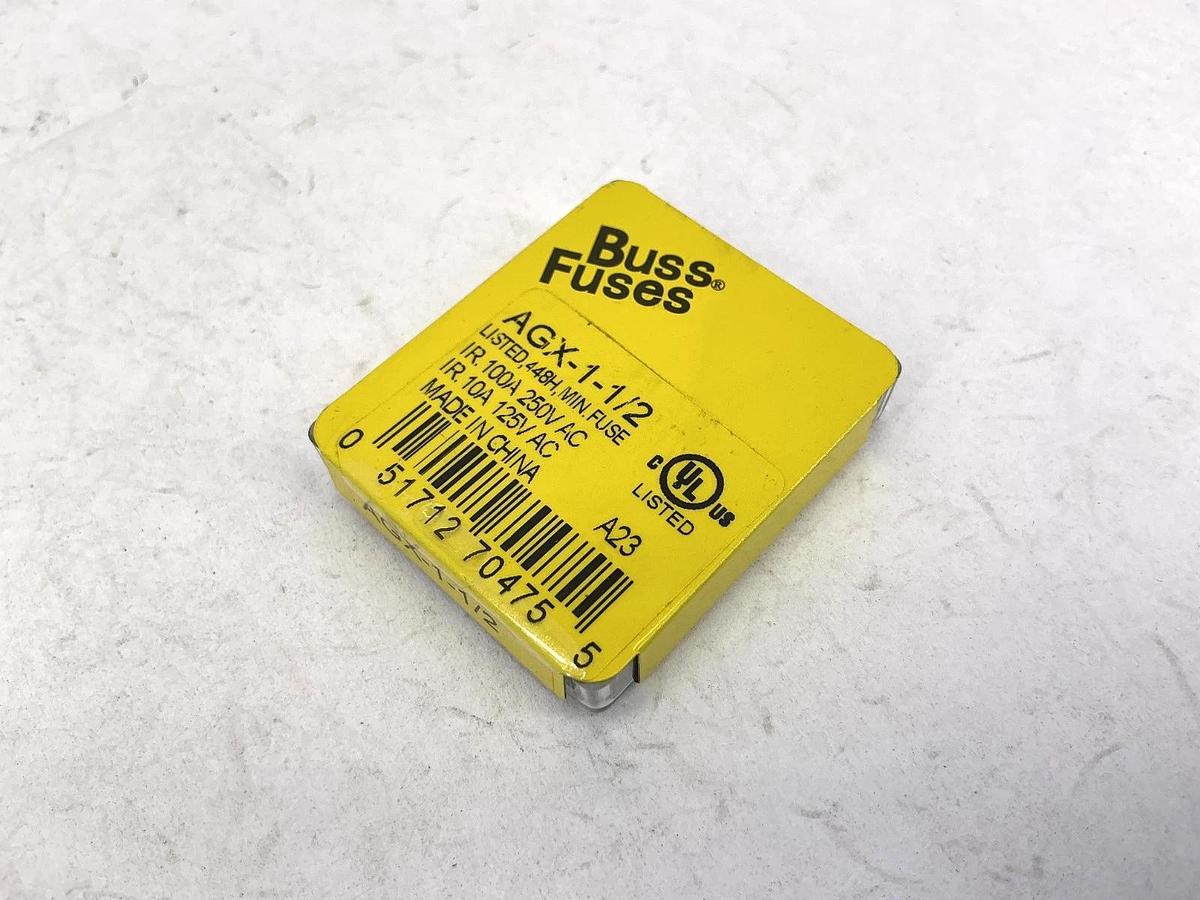 Lot of 13 New Bussmann AGX-1-1/2 Glass Fuse 1-1/2A 250V
