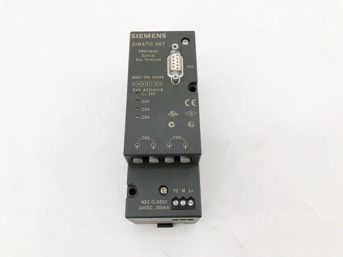 New Siemens 6GK1-500-3AA00 Simatic Net Profibus Optical Bus Terminal - No Box