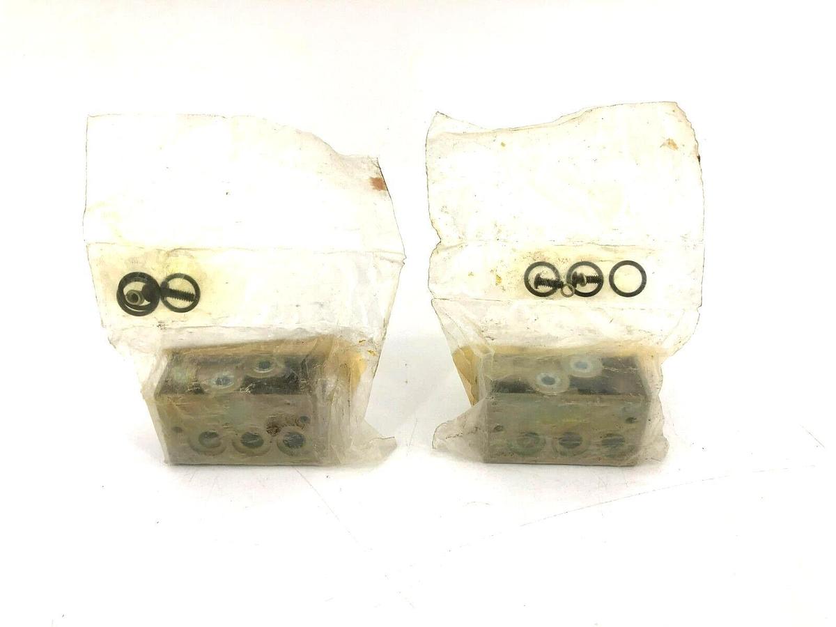 Lot of 2 New Numatics 229-718 Manifold Blocks 1/8" NPTF, Side/Bottom Ports