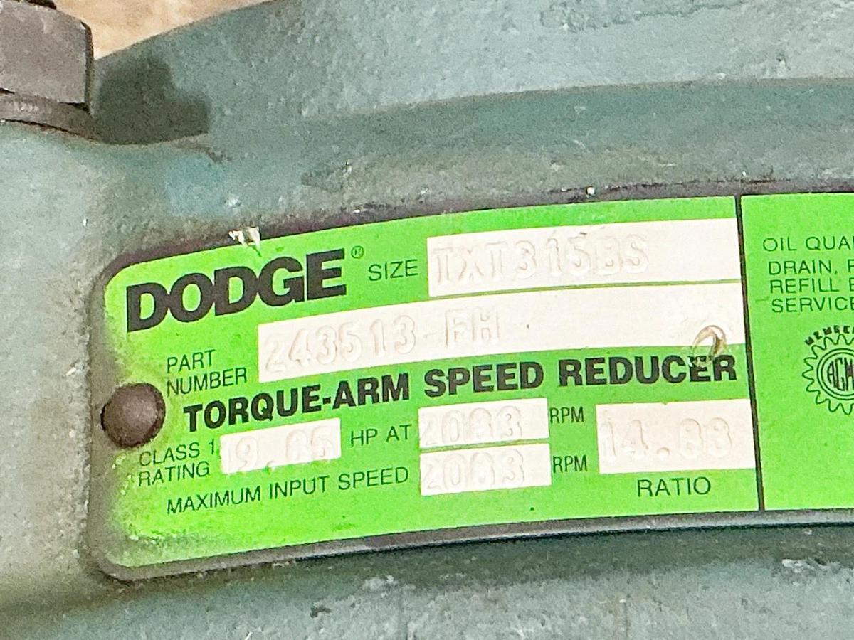 Used Dodge 243513 FH Torque Arm Speed Reducer 2083HP 14.88 Ratio TXT315BS