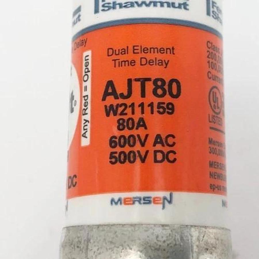 New Ferraz Shawmut AJT80 Smart Spot Fuse 80A 600VAC 500VDC Class J - No Box