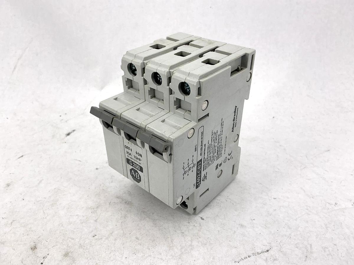 New Allen Bradley 1492-CB3G200 Ser C Circuit Breaker 3P 20A AC 480Y/277V -No Box