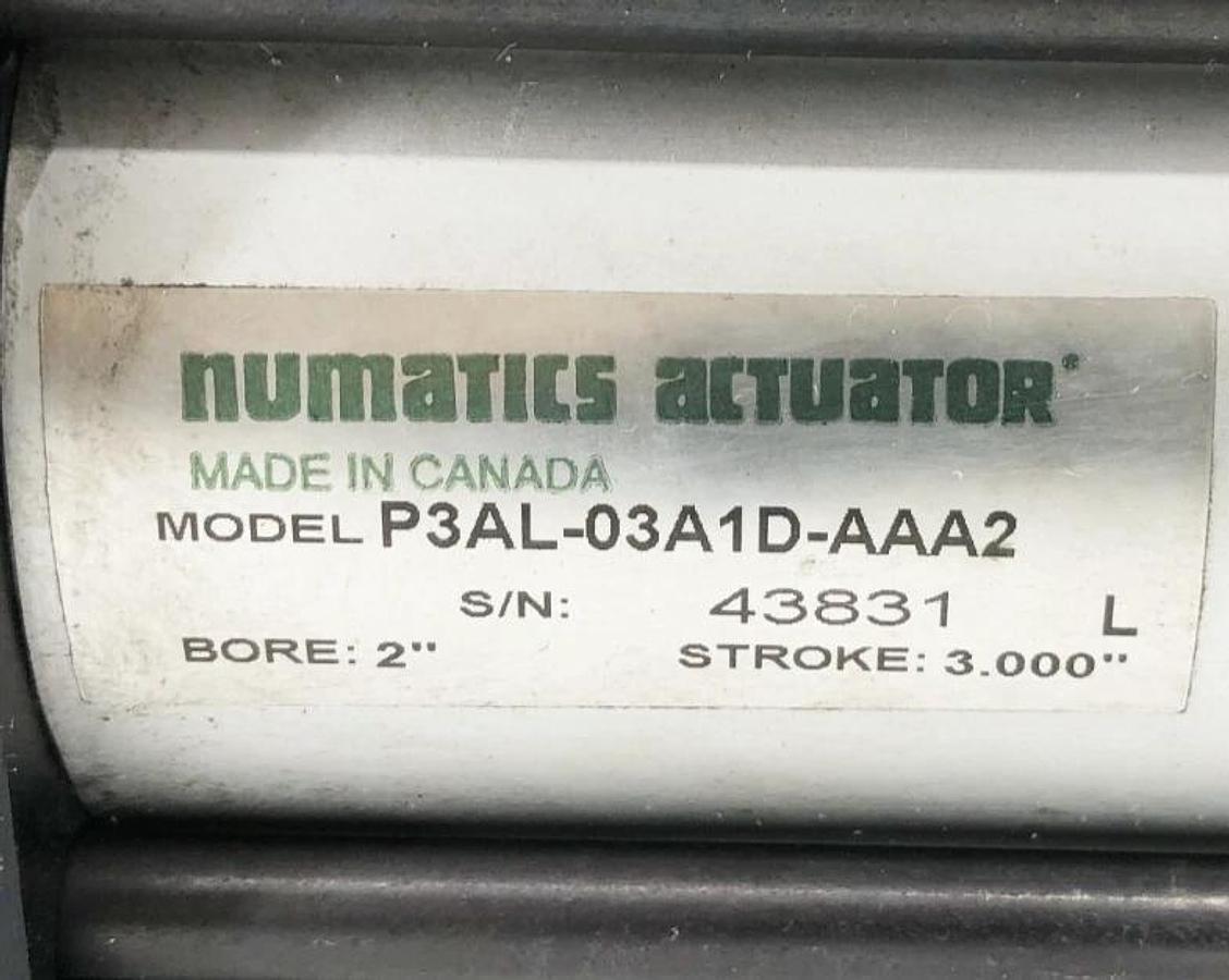 Used Numatics P3AL-03A1D-AAA2 Pneumatic Cylinder 2" Bore 3" Stroke