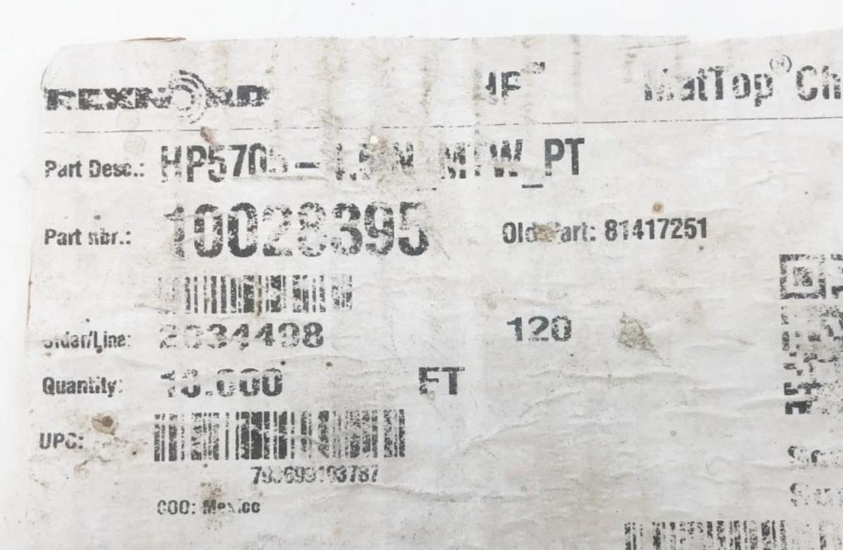 New Rexnord HP5705-4.5IN MTW PT MatTop Chain 10 FT. 10028395 81417251