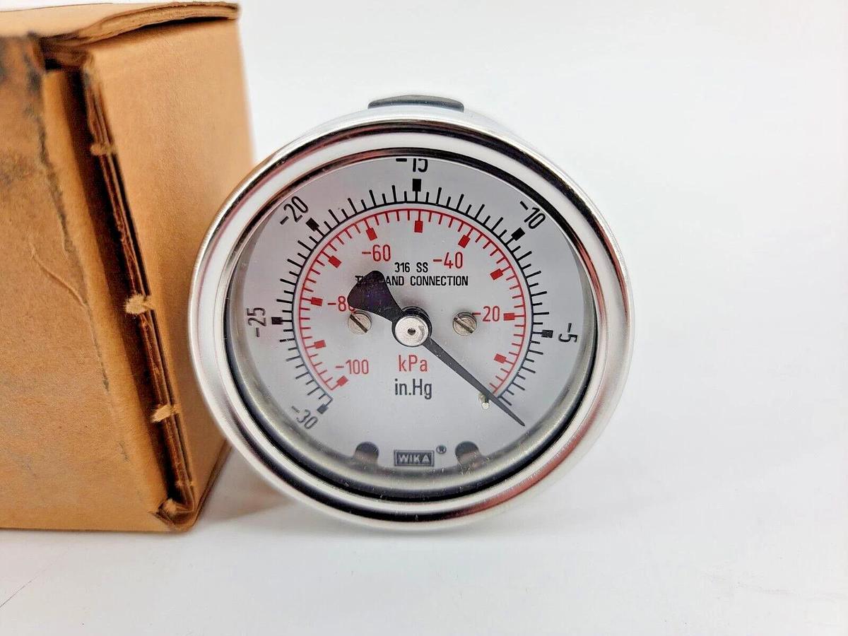 New Wika 9745068 232.54 2.5" Vacuum Pressure Gauge -100kPa / -30in.Hg, 1/4"NPT