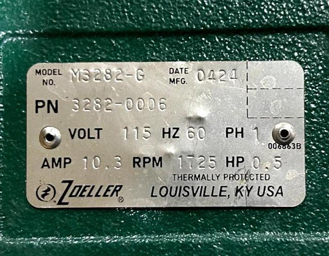 New Zoeller M3282-G Submersible Pump 115V 1/2HP 1PH 10.3A 1725rpm 3282-0006