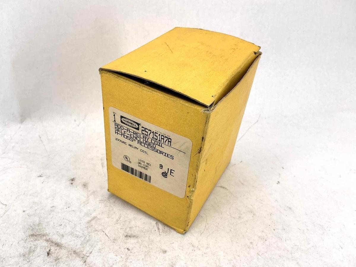 New Hubbell 257-151A7A Relay Coil Self-Enclosed 5-Moss 3-Wire 277V Coil 50/60HZ