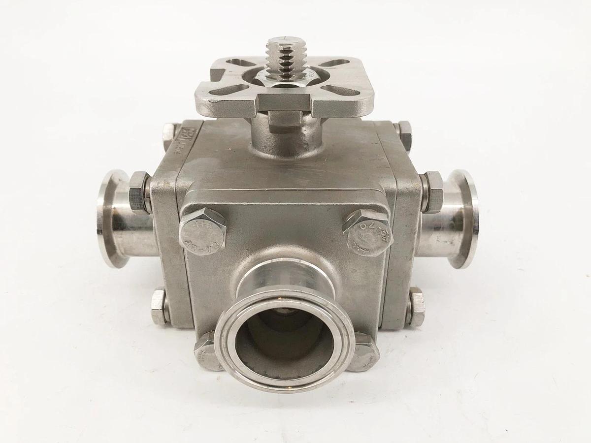 New Haitima 1-1/2" CF8M 200WOG Stainless Steel Sanitary Valve 3-Way - No Box