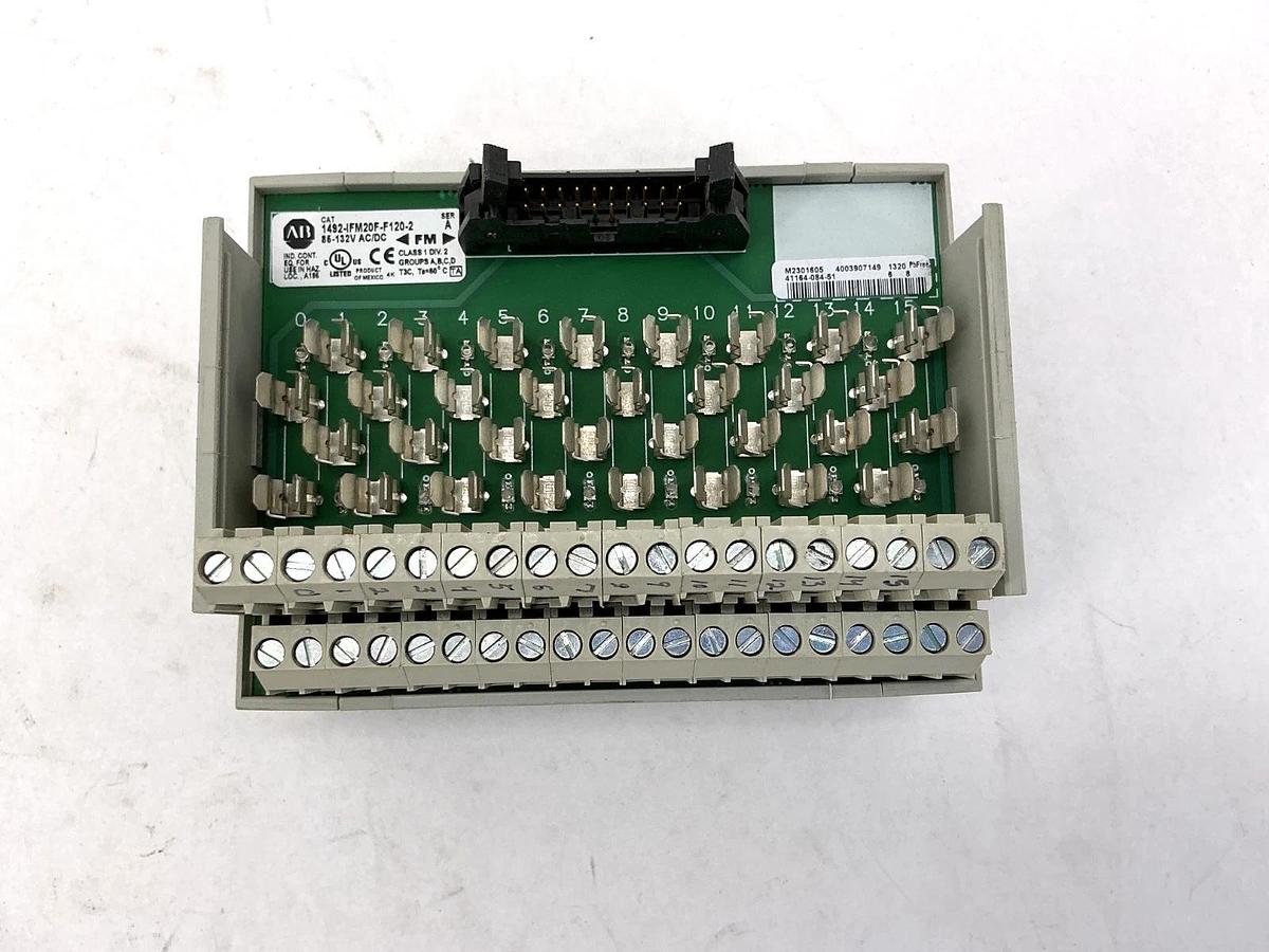 Used Allen Bradley 1492-IFM20F-F120-2 Ser A 20PT Fusible Interface Module w/ LEDs
