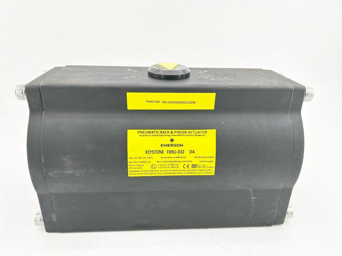 Emerson F89U-032-DA Pneumatic Rack & Pinion Actuator 120PSI 1/4" NPS - No Box