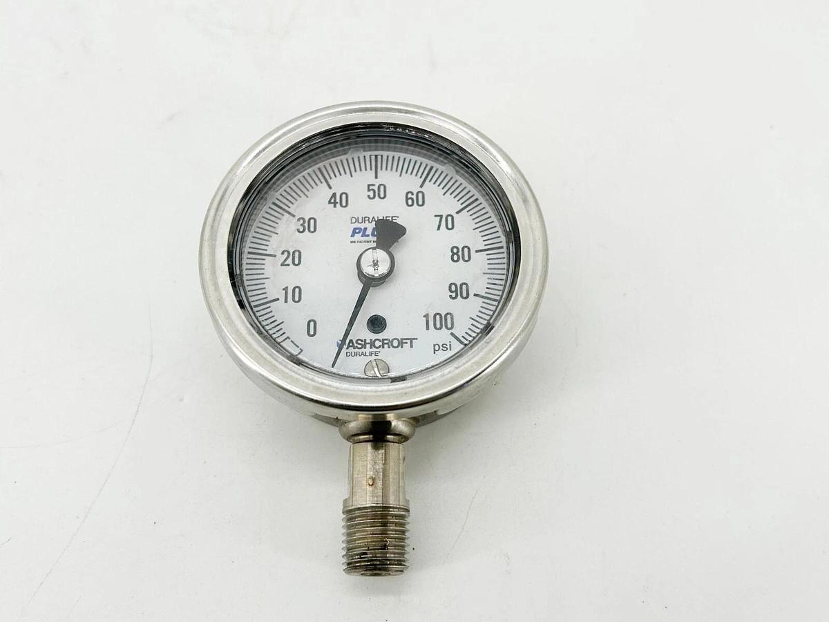New Ashcroft 8906 Duralife Gauge 0-100PSI Welded AISI 316 Tube and Socket